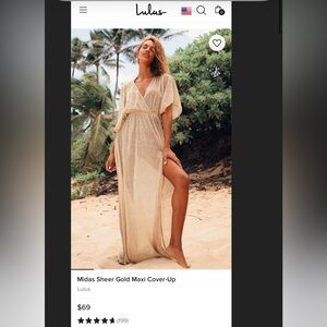 Midas Sheer Gold Maxi Cover-Up size S